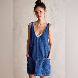 Free People We The Free High Roller Skirtall Sapphire Blue